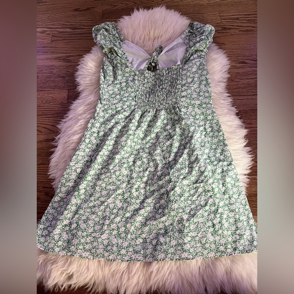 Green floral print mini dress - Picture 2 of 3